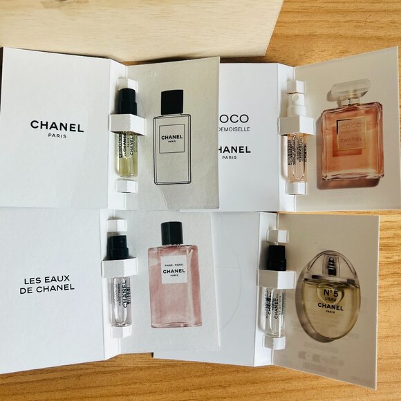 CHANEL Perfume Sample LOT, Sycomore, Paris, N°5 L'EAU, Coco Mademoiselle - Picture 1 of 2